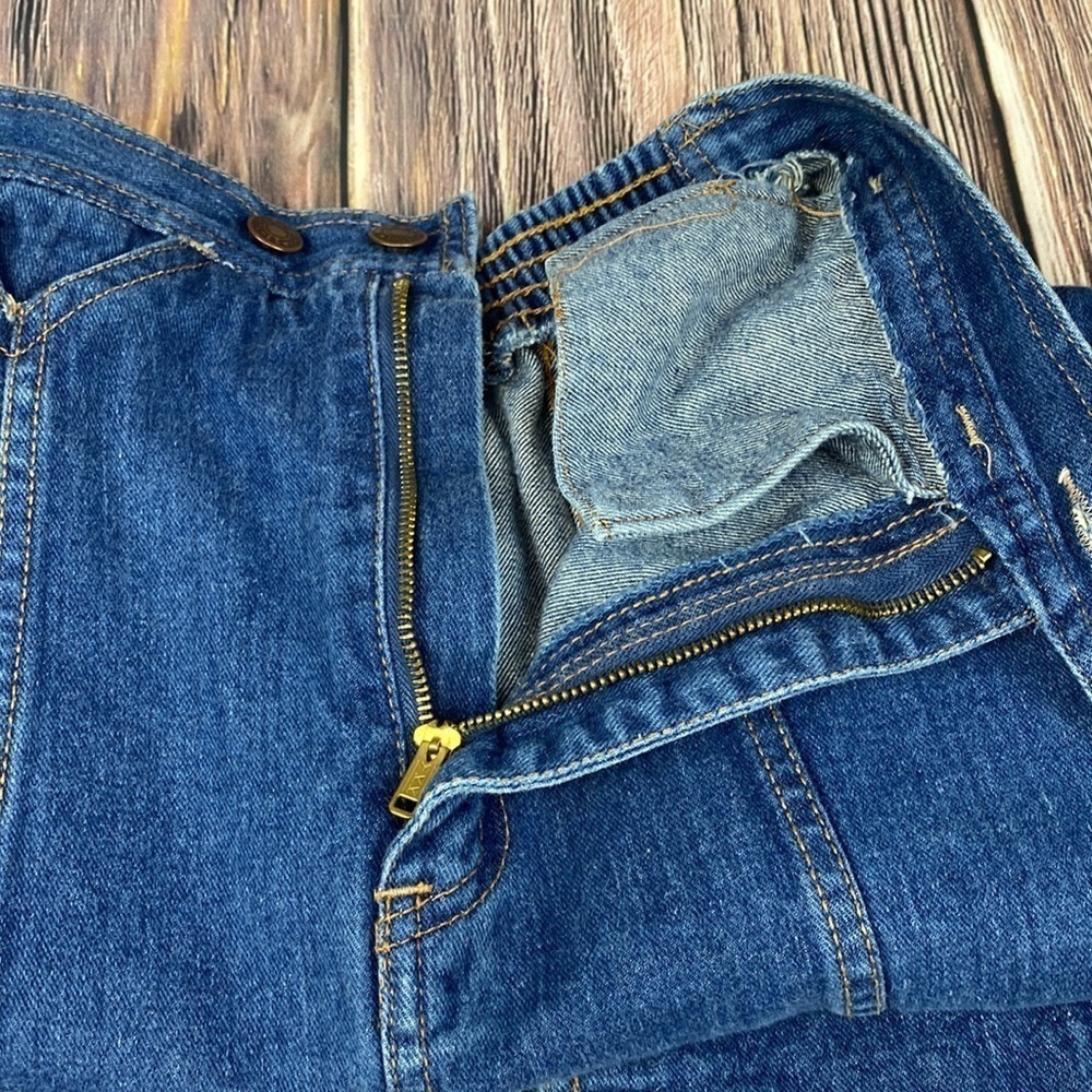 Vintage Bay Britches Blue Denim Skirt With Front Slit- Vintage Sz 9/10 Waist 14โ - Picture 7 of 13